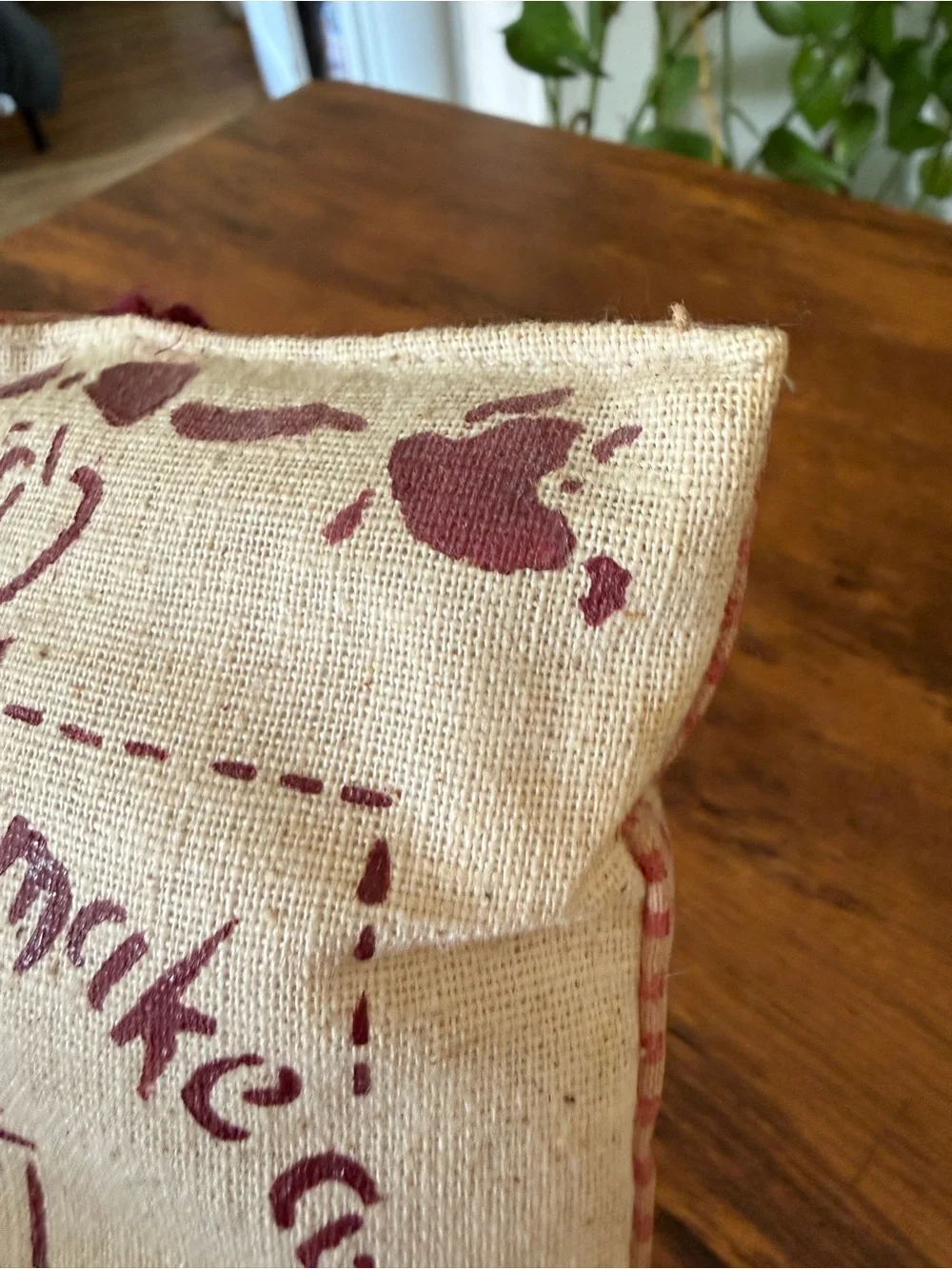 Home Holiday Decorative Sachet Pillow - Cream with Red Print LOVE